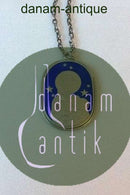 Georg Jensen Sterling Silver Pendant with chain. Blue Enamel motif of Maria and Jesus No 103B