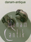 Georg Jensen Sterling Silver Earring with Green Stone No 100A