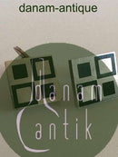 Georg Jensen Manchetknapper No. 87 i Sterling Sølv og Grøn Emalje