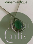 Georg Jensen Sterling Silver Chain and Penendant No 56 with Green Agat
