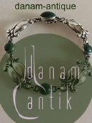 Georg Jensen Sterling Silver Bracelet No 11 with Green Stones