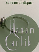 Georg Jensen Sterling Silver Ring No 9B with Clear Green Stone