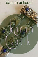 Georg Jensen Sterling Silver Art Nouveau Double Bracelet with Lapiz Lazuli and Silver Stones No 3（ジョージ ジェンセン スターリング シルバー アールヌーボー ダブル ブレスレット ラピスラズリ シルバーストーン