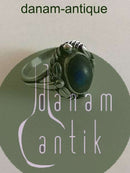 Georg Jensen Sterling Silver Ring No 1 with Mat Changing Blue Stone.