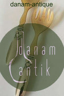 Georg Jensen Sterling Silver Cactus Salad Set No 133. Top part made of Horn.