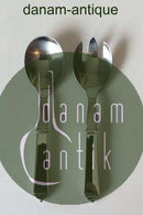 Georg Jensen Pyramid Serving Set, Medium No 133 in Sterling Silver and Stainless Steel