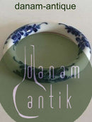 Royal Copenhagen Porcelain Bangle Bracelet with Blue Flower