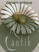 Anton Michelsen Margueritte Broche i Forgyldt Sterling Sølv og Hvid Emalje.