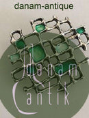 David Andersen Sterling Sølv Gitter Broche med Grøn Emalje