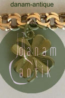 Bismarck bracelet with four-leaf clover in 14K. Gold