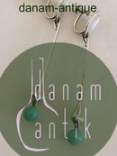 ハンセン スターリングシルバー イヤリング No 443 グリーンストーン付き