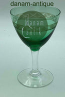 "Ejby" Hvidvinsglas med Lysgrøn Kumme. Holmegaard