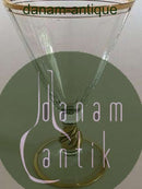 Holmegaard Ida rødvinsglas med guld på stilk, rand og fod. 