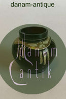 Bordeauxrød vase med gulddekoration