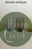 Holmegaard 4 Soda Glasses in blue, green, yellow and purple 