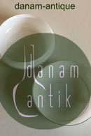 Holmegaard Atlantis Bonbonniere af hvidt glas med blå dekoration