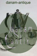 Hans Hansen Sterling Sølv Kaffesæt med Kaffekande, Sukkerskål og Flødekande no 170 fra 1935 designet af Karl Gustav Hansen