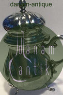 Silver Mustard Pot with lid and glass lining