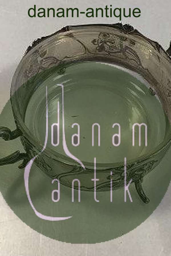 Sølvskål med glasindsats