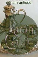 Coffee set in Silver Plater and round Art Nouveau packet in Nickel Silver with grape decoration. Coffee pot, Sugar Bowl and Creamer.