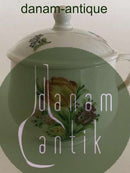 Royal Copenhagen Antik Bouillon Kop med Låg og Håndmalet Blomstermotiv 1820-1850