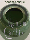 Royal Copenhagen Cracle Glaze vase in Green and gold with grapes