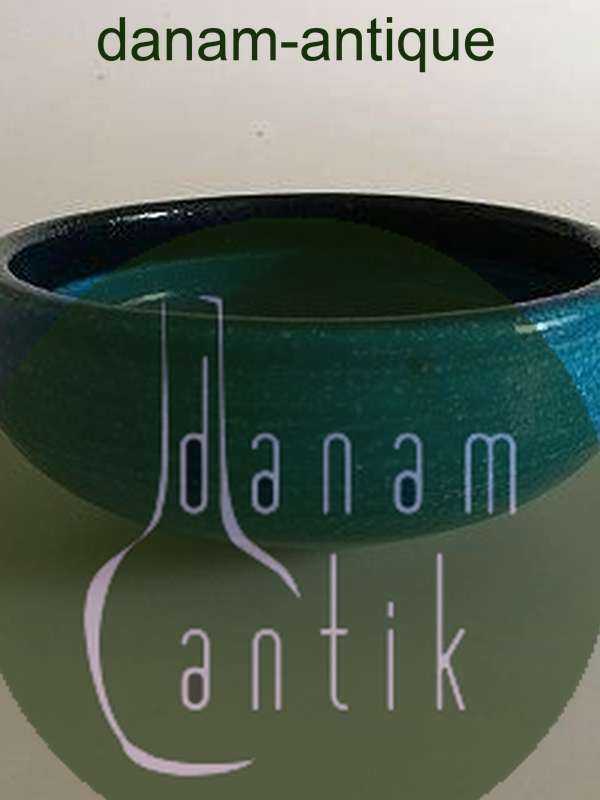 Royal Copenhagen Unika Stentøjsskål med Blå Glasur af Nils Thorsson.