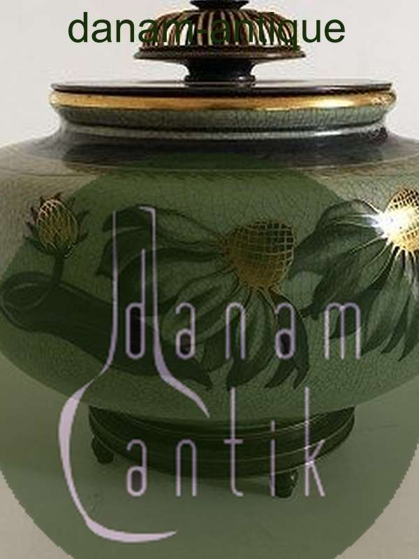 Royal Copenhagen Vase med Bronce Stand og låg af Knud Andersen