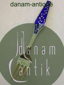 Sorenco Christmas Fork 1970 made of gilded sterling silver with blue enamel.