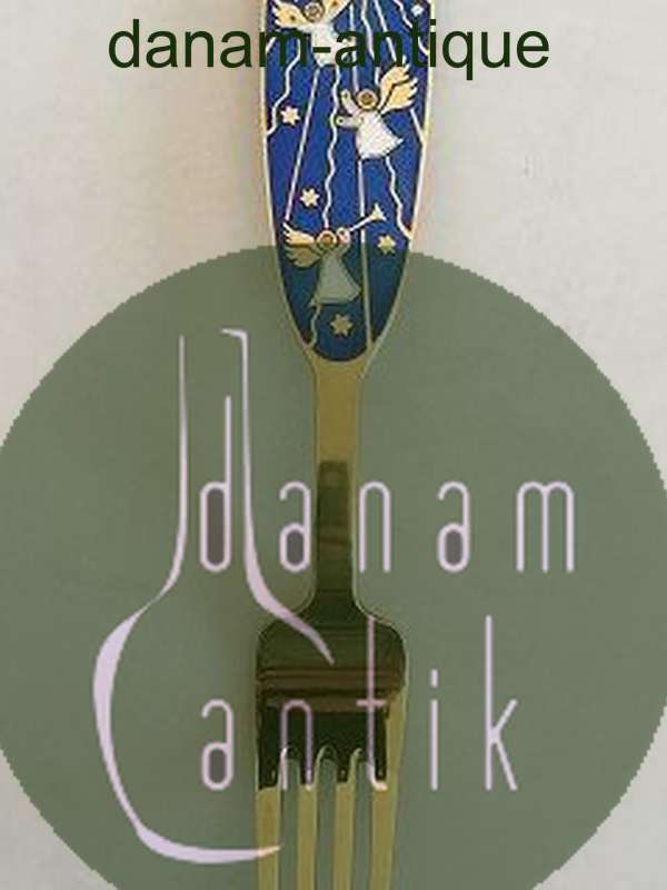 A. Michelsen 1953 Julegaffel Forgyldt Sterling Sølv med Emalje