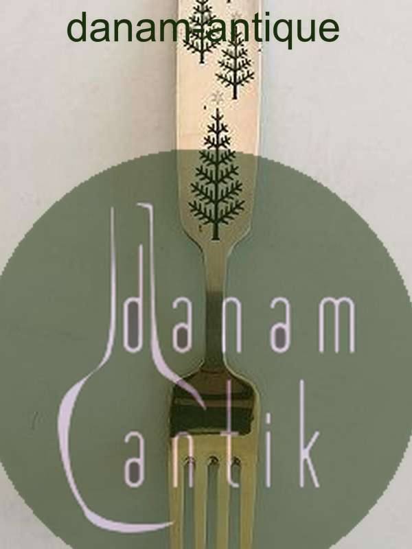 A. Michelsen 1950 Julegaffel Forgyldt Sterling Sølv med Emalje