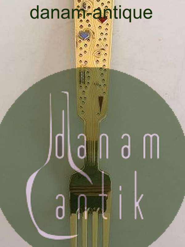 A. Michelsen 1939 Julegaffel Forgyldt Sterling Sølv med Emalje