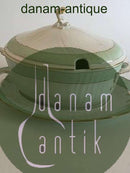 Royal Copenhagen Grüne geschweißte Terrine Nr. 1666 mit Untertasse Nr. 1671