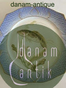 Royal Copenhagen Blå Fisketallerken med Guld No 1212/3002 med Mustela Fluviatilis