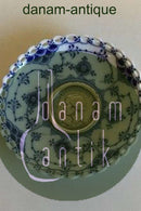 Royal Copenhagen Blue Fluted Full Lace Candle Drip Cup with 2-Crown coin with Princess Margrethe, 1958. No 1009