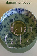 Königlich Kopenhagen Blauer geriffelter Kerzenhalter mit montierter 2-Kronen-Münze mit dem schwedischen König Gustaf V&