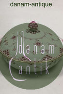 Royal Copenhagen Blue Fluted Red Ruby/Pink with Gold Edge Half Lace Lidded Bowl No 2/620