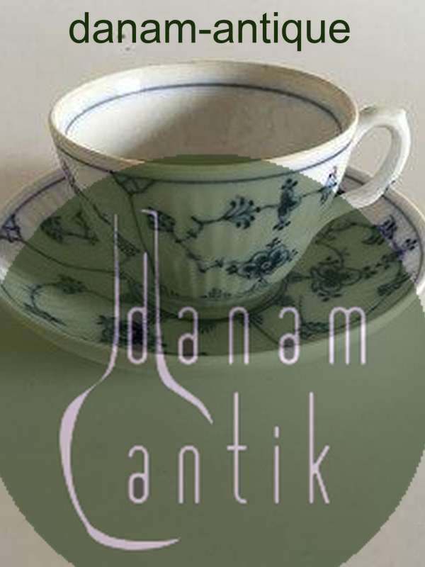 Royal Copenhagen Musselmalet Riflet Kaffekop og Underkop No 71