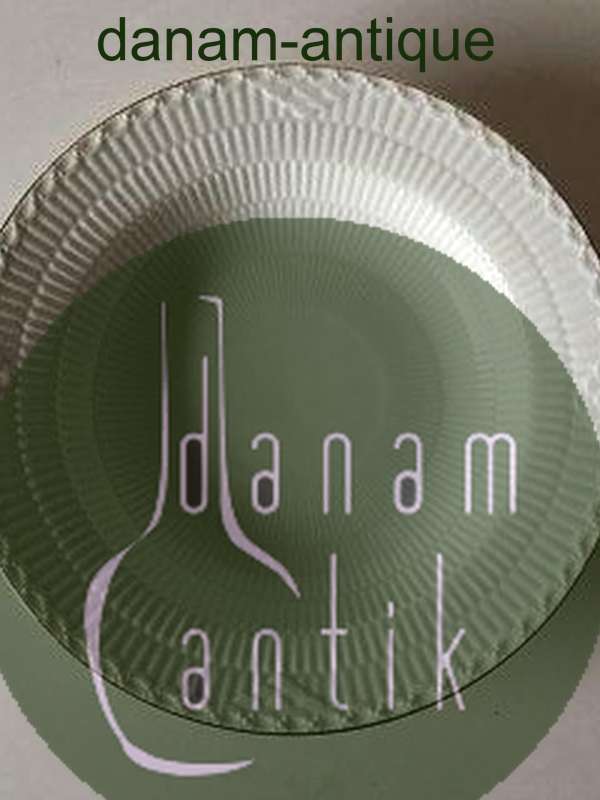 Royal Copenhagen Tradition Hvid Halvblonde m. Guldkant Dyb Tallerken No 566