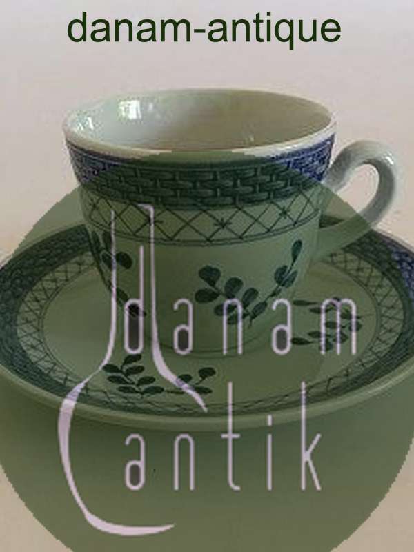 Royal Copenhagen /Aluminia Blå Tranquebar Kaffekop med Underkop No. 992