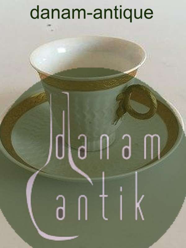 Royal Copenhagen Guld Vifte Kaffekop og Underkop No 11538