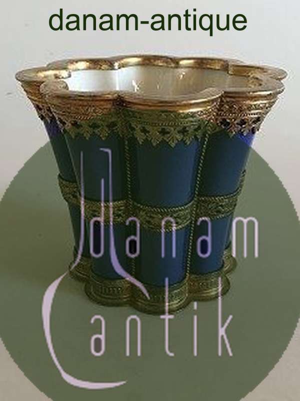 Royal Copenhagen Stort Margrethe Bæger med Sølvmontering af Anton Michelsen