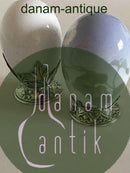 Par Royal Copenhagen Art Nouveau Æg med A. Michelsen Sterling Sølv Montering.