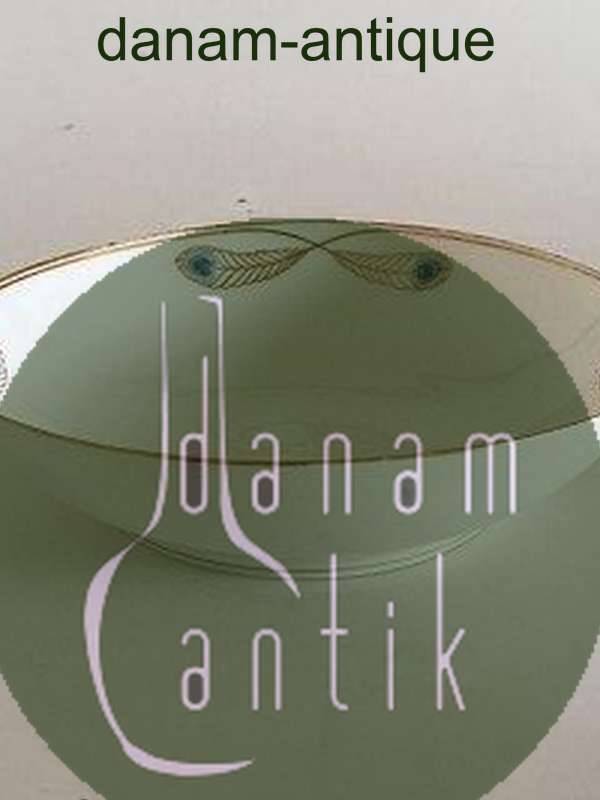 Royal Copenhagen No 118 Round Bowl w. Golden Peacock Feather Ornament