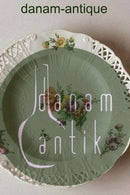 Royal Copenhagen Saksisk Blomst Middags-/Frugttallerken i luksusmodel med gennembrudt kant.