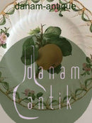 Royal Copenhagen Antik Fuld Saksisk Blomst Frugt Tallerken med Gennembrudt Blondekant fra omkring 1800