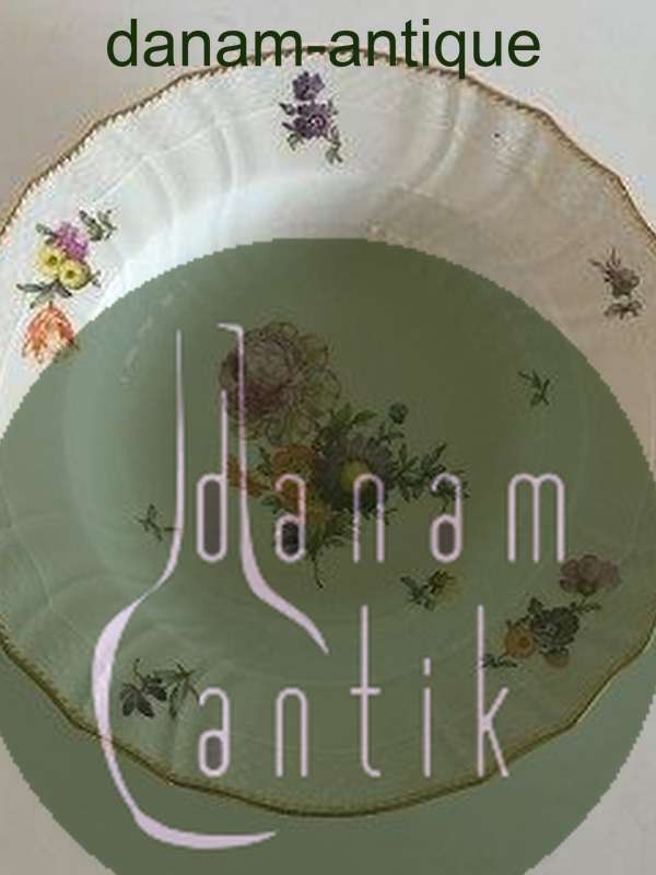 Royal Copenhagen Fuld Saksisk Blomst Stor Dybtallerken No 1614