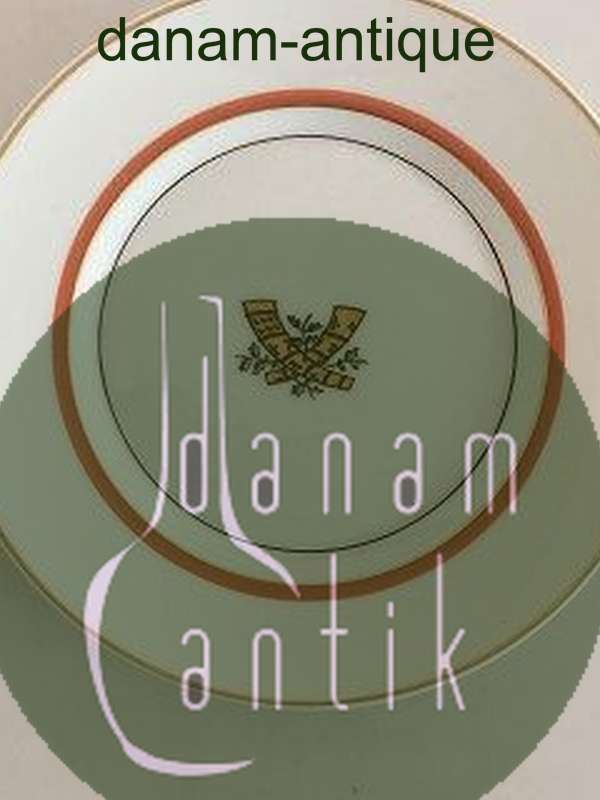 Royal Copenhagen Golden Horns with Orange Band Lunch Plate No 883/9589