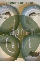 Sæt på 12 Royal Copenhagen Art Nouveau Fiske Service Tallerkener med Fiskekant No 3002