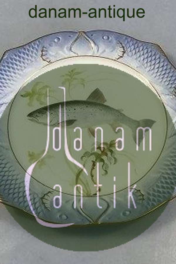 Royal Copenhagen Blue Fish Plate with Gold No 1212/3002.